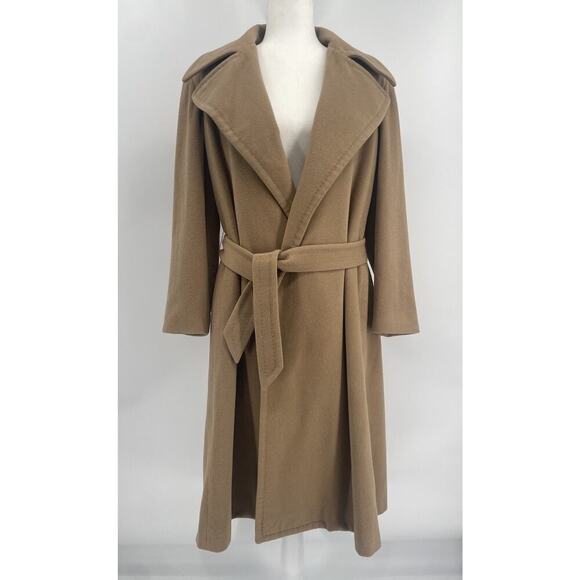 Ralph Lauren Purple Label 100% Cashmere Wrap Coat Runway Belted Long Camel Tan 6 - Picture 10 of 16